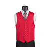 Red Slim Fit Vest Single Breasted 5 Button Design