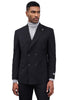 Men's Designer Stacy Adams Classic Double Breasted Suit in Black