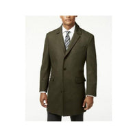 Olive Green Wool Carcoat Single Breasted Two Button Carcoat