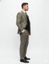 Statement Suits - Wool Suits - Peak Lapel Suits - Ticket Pocket - Modern Fit - Olive Suit