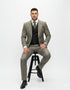Statement Suits - Wool Suits - Peak Lapel Suits - Ticket Pocket - Modern Fit - Olive Suit