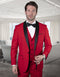 Mens Wool One Button Modern Fit Vested Shawl Prom Tuxedo in Red Red Tuxedos for Prom