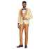 2025 Prom Special Orange Tuxedo Suit w/ Double-Breasted Vest by Tazzio