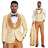 2024 Prom Special Orange Tuxedo Suit w/ Double-Breasted Vest by Tazzio