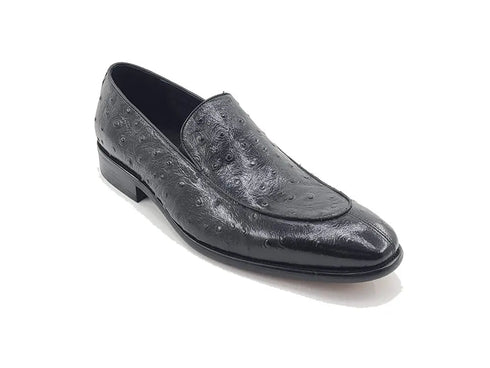 Ostrich Embossed Calfskin Slip-on Loafer