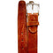 Men's Belvedere Genuine Ostrich Leg Dress Belt in Burned Amber