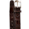 Men's Belvedere Genuine Ostrich Leg Dress Belt in Chocolate Brown