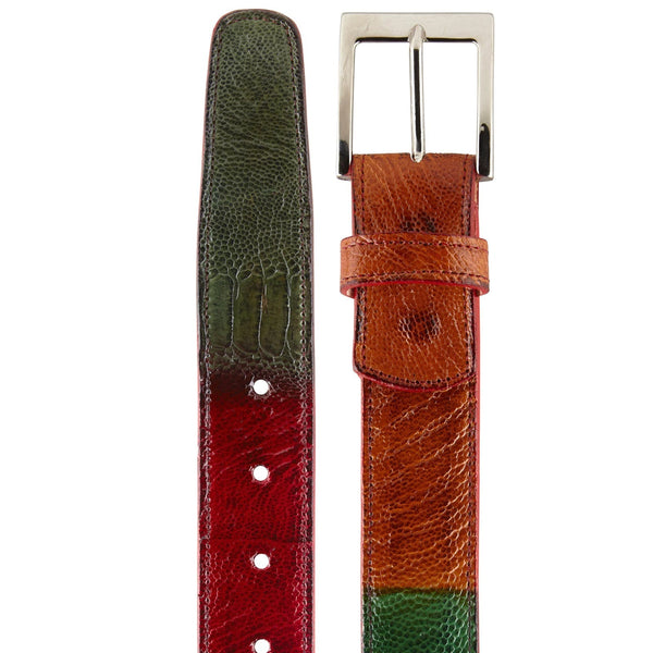 Men's Belvedere Genuine Ostrich Leg Dress Belt in MultiColor