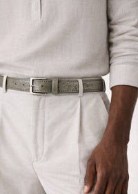 Belvedere Ostrich Leg Belt - Gray Luxury Shoe