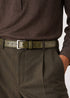 Belvedere Ostrich Leg Belt - Olive Luxury Shoe