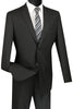 Mens 2 Button Wool Feel Slim Fit Suit in Black