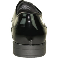 Bravo Mens Formal Wedding and Prom Double Runner Shiny Patent Dress Shoe in Black