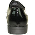 Bravo Mens Formal Wedding and Prom Double Runner Shiny Patent Dress Shoe in Black