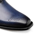 Cupula Patina Oxford Blue Leather Whole-Cut Shoes By Mezlan Made In Spain Brand