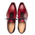 Dietro Oxford Burgundy Whole Cut Angular Patina Finish Calfskin Shoes By Mezlan Made In Spain Brand