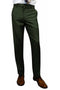 Men's 100% Wool Slim Fit Flat Front Dress Pant in Hunter Green