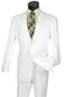 White Wedding Suit For Men - Perfect For Groom - Mens 2 Button Slim Fit Poplin Suit In White