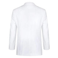 White Wedding Suit For Men - Perfect For Groom - Mens Basic Two Button Classic Fit Linen Summer Suit In White