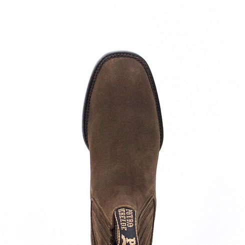 Mocha Suede Square Toe - Botin Charro