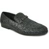 Bravo Mens Modern Glitter Sequin Prom Tuxedo Loafer in Black - Men's Dress Shoes
