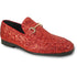 Bravo Mens Modern Glitter Sequin Prom Tuxedo Buckle Loafer in Red - Men's Dress Shoes