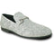 Bravo Mens Modern Glitter Sequin Prom Tuxedo Buckle Loafer in Silver Grey - Men's Dress Shoes