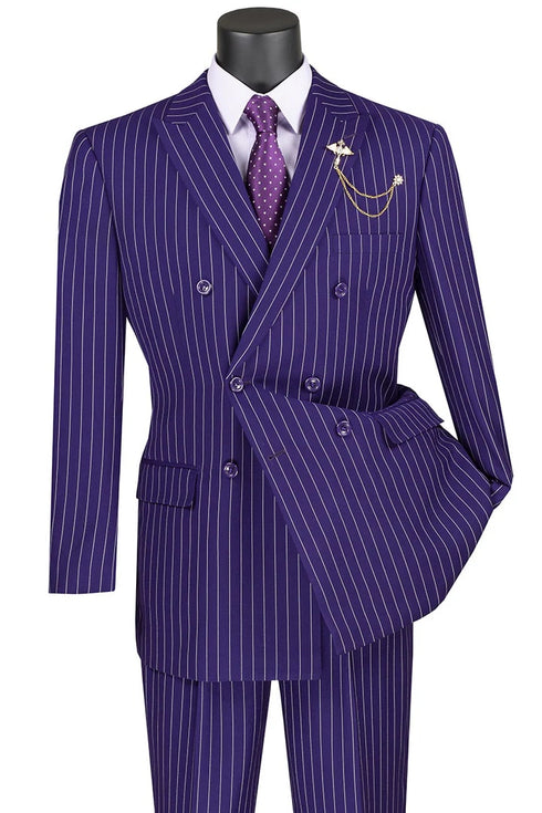 Mens Double Breasted Gangster Bold Pinstripe Suit