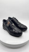Los Altos Men’s Black Ostrich Leg Lace-Up Sneakers – Exotic Leather Casual Shoes