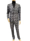 Paisley Suit - Gray - Silver - Charcoal Prom Suit - Slim Fit Stage Suit