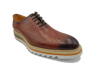 Carrucci Patina Wing-tip Oxford with Medallion on Toe
