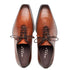 Cupula Patina Oxford Tan Leather Whole-Cut Calfskin Shoes By Mezlan Made In Spain Brand