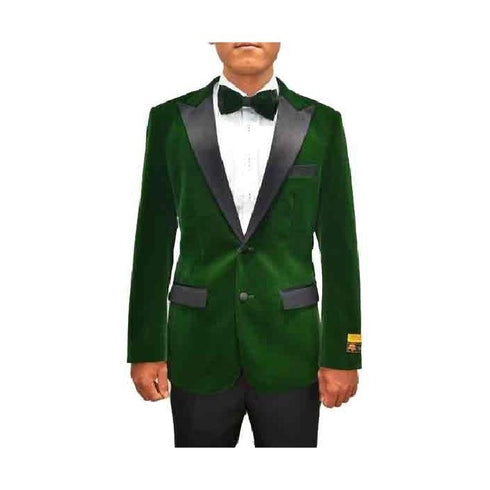 Peak Lapel Tuxedo Dinner Jacket Mens Green Blazer – OvercoatUSA