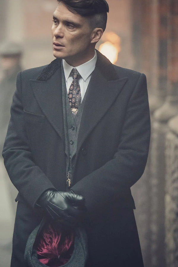 Mens Peaky Blinders peaky blinder outfit - Include peaky blinder actor cap Thomas Shelby Vested Suit & Black Overcoat