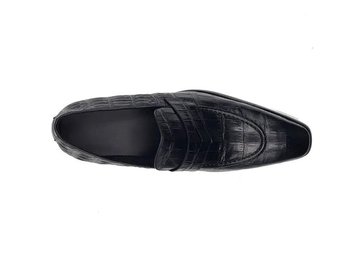 Penny Loafer Features Alligator Embossed Calfskin