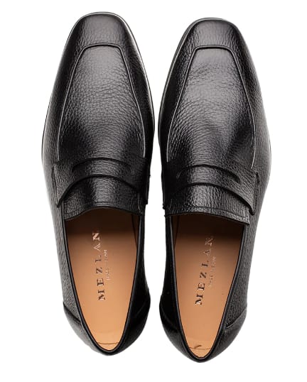 Deerskin Penny Loafer Black By Mezlan Made In Spain Brand