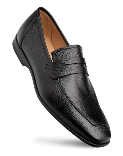 Deerskin Penny Loafer Black By Mezlan Made In Spain Brand