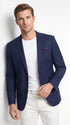 Men’s Navy Wool Sport Coat Blazer, Basic Two Button Classic Fit Formal Dress Jacket