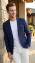 Men’s Navy Wool Sport Coat Blazer, Basic Two Button Classic Fit Formal Dress Jacket