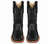 Black Square Toe Caiman Tail Boots