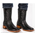 Black Square Toe Caiman Tail Boots