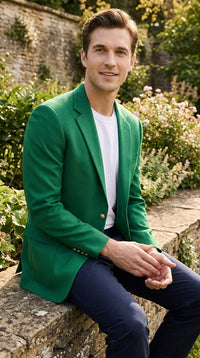 Executive Apparel Ultralux Men’s Kelly Green Blazer Jacket, Formal Sport Coat for Weddings and Events