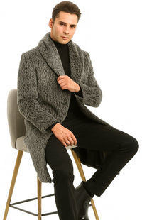 Pimp Coat - Gangster 1920s Look - Leopard Faux Fur Coat With Full Length - Vintage Coat