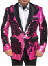 Glitter Tuxedo Dinner Jacket - Holiday Blazer With Matching Bowtie Rose Gold Shiny Sport Coat