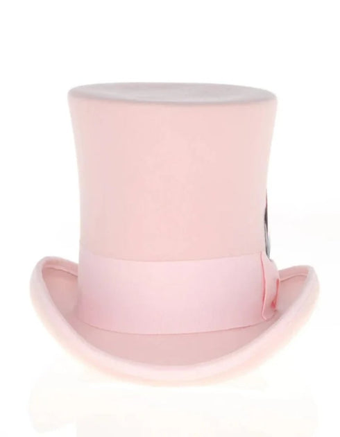 Victorian Steampunk Top Hat - 1800 19th Century - Dressy Loden Felt Top Pink Hat