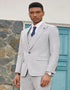 Light Grey Suit - Silver Gray Suit For Wedding - Men's Stacy Adams Vested One Button Peak Lapel Light Grey Pinstripe Suit