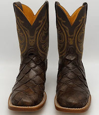 Pirarucu Fish Print Boots Square Toe