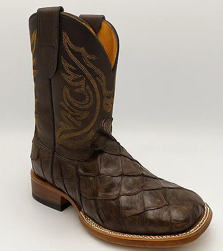 Pirarucu Fish Print Boots Square Toe