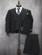 Mens Two Button Peak Lapel Plaid Pattern Suit Charcoal ~ White