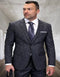 Mens 3 Piece 100 Percent Wool Suit - Affordable Italian Super 150's Fabric in Plaid Texture Fabric in Color Carbon - Online Special