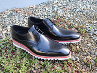 Carrucci Plain Toe Wing-tip Stitching Blucher style Oxford
